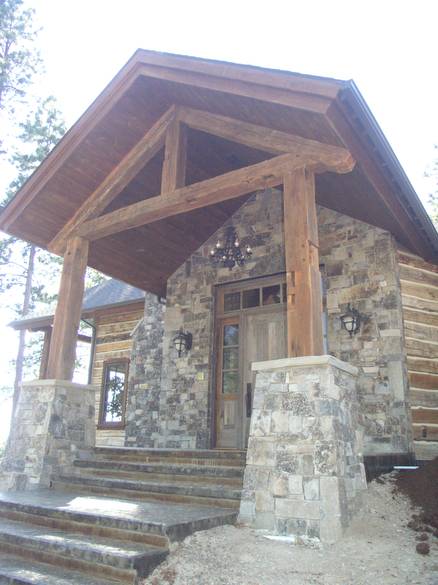 Hand-Hewn Timbers Entryway